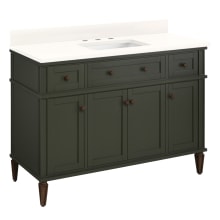 Elmdale 48" Freestanding Mahogany Single Basin Vanity Set with Cabinet, Vanity Top, and Rectangular Undermount Sink - 8" Faucet Holes