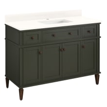 Elmdale 48" Freestanding Mahogany Single Basin Vanity Set with Cabinet, Vanity Top, and Rectangular Undermount Sink - Single Faucet Hole