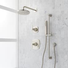 Sefina Pressure Balanced Shower System with Rain Shower Head, Slide Bar, Hand Shower, Hose, Valve Trim and Diverter - Rough In Included