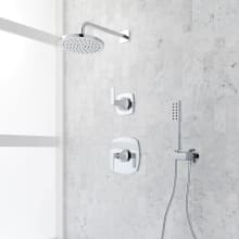 Sefina Pressure Balanced Shower System with Rain Shower Head, Hand Shower, Hose, Valve Trim and Diverter - Rough In Included