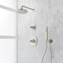Sefina Pressure Balanced Shower System with Rain Shower Head, Hand Shower, Hose, Valve Trim and Diverter - Rough In Included