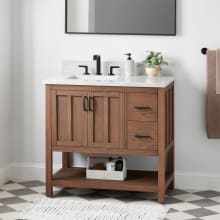 Ansbury 36" Free Standing Single Basin Vanity Set with Cabinet and Marble Vanity Top