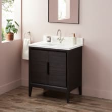 Aliso 30" Freestanding Teak Single Basin Vanity Set with Cabinet, Vanity Top, and Rectangular Undermount Sink - Single Faucet Hole