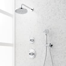 Elita Pressure Balanced Shower System with Rain Shower Head, Lever Handles, Hand Shower, Hose, Valve Trim and Diverter - Rough In Included