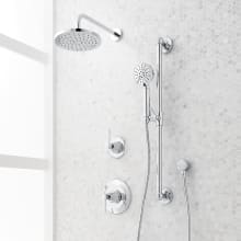 Elita Pressure Balanced Shower System with Rain Shower Head, Lever Handles, Slide Bar, Hand Shower, Hose, Valve Trim and Diverter - Rough In Included