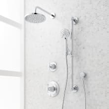 Elita Pressure Balanced Shower System with Rain Shower Head, Cross Handles, Slide Bar, Hand Shower, Hose, Valve Trim and Diverter - Rough In Included