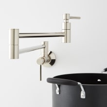 Modern Retractable 4.8GPM Wall-Mounted Single Hole Pot Filler