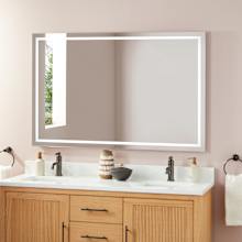 Donoma 36" x 55-15/16" Modern Rectangular Frameless Bathroom Wall Mirror with Light