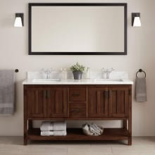 Morris 60" Freestanding Double Basin Vanity Set with Cabinet, Vanity Top, and Rectangular Undermount Sinks - Single Faucet Holes