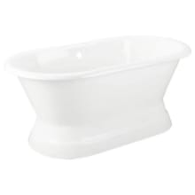 Henley 66" Cast Iron Soaking Pedestal Tub with Tap Deck, 7" Rim Holes, and Drain Kit