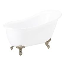 Ultra 51" Clawfoot Acrylic Soaking Tub with Reversible Drain, Drain Assembly, and Overflow