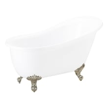 Ultra 55" Clawfoot Acrylic Soaking Tub with Reversible Drain, Drain Assembly, and Overflow