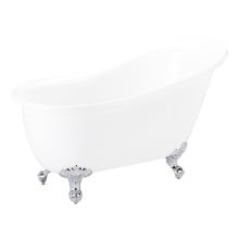 Ultra 67" Clawfoot Acrylic Soaking Tub with Reversible Drain, Drain Assembly, and Overflow