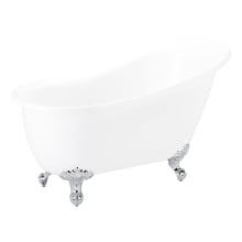 Ultra 55" Clawfoot Acrylic Soaking Tub with Reversible Drain and Overflow - Less Drain Assembly