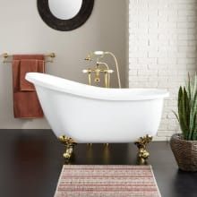 Ultra 55" Clawfoot Acrylic Soaking Tub with Reversible Drain and Overflow - Less Drain Assembly