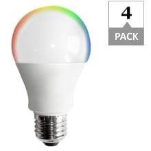 Pack of (4) - 9 Watt Dimmable Medium (E26) LED Bulb - 800 Lumens, 2700K, 6500K and 81 CRI