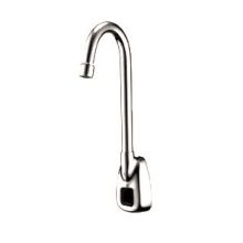 Back Mounted, Sensor Activated Electronic Gooseneck Hand Washing Faucet for Tempered or Hot/Cold Water Operation. Plug-In Transformer