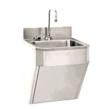 Stainless Steel Hand Washing Sink with Sloan OPTIMA Sensor Operated Faucet EBF-750. Below Deck Thermostatic Mixing Valve