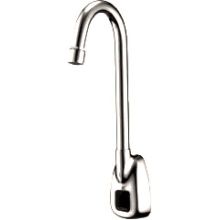 Back Mounted, Sensor Activated Electronic Gooseneck Hand Washing Faucet for Tempered or Hot/Cold Water Operation. Less Transformer