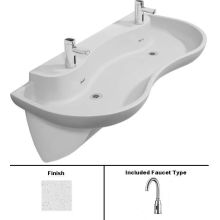 50" Double Station Solid Surface Lavatory System Equipped with two (2) SF-2250 Sloan Sensor Activated, Chrome Plated Hand Washing Faucets