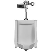 Efficiency 0.25 GPF Urinal with Top Spud Placement and Battery Powered Royal Flushometer