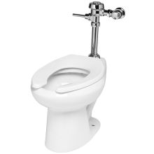 1.28 One Piece Elongated Standard Height Toilet with Royal Manual Flushometer less Seat