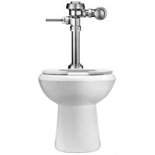 Dual Flush 1.6 / 1.1 One Piece Elongated Standard Height Toilet with Wes Flushometer less Seat