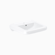 21-1/2" Wall Mounted Bathroom Sink with Single Faucet Hole and Overflow