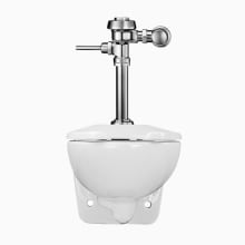 1.6 GPF One-Piece Elongated Wall Hung Toilet with Royal Dual-Flush Flushometer