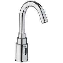 Sensor Activated Electronic Gooseneck Faucet for Tempered or Hot/Cold Water Operation with Battery Backup, 4" Trim Plate, and Below Deck Mechanical Mixing Valve
