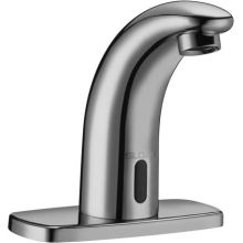Sensor Activated, Electronic, Pedestal Hand Washing Faucet for Tempered or Hot/Cold Water Operation with 4" Trim Plate. Battery Powered.