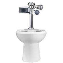 High Efficiency Toilet features a hardwired, sensor-operated Sloan Optima SMOOTH® Flushometer and a vitreous china toilet fixture.