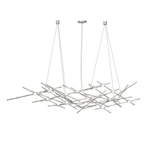 Constellation® 25 Light 55" Wide LED Abstract Chandelier with White Acrylic Shades