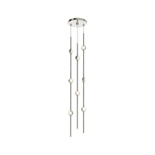 Constellation® 8 Light 6" Wide LED Abstract Multi Light Pendant with Clear Acrylic Shades