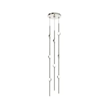 Constellation® 8 Light 6" Wide LED Abstract Multi Light Pendant with White Acrylic Shades