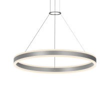 Double Corona 32" Wide Integrated LED Ring Chandelier with Acrylic Shades