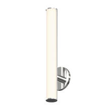Bauhaus Columns Single Light 18" Tall Integrated LED Bath Bar with an Etched Glass Shade - ADA Compliant