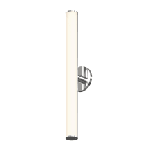 Bauhaus Columns Single Light 24" Tall Integrated LED Bath Bar with an Etched Glass Shade - ADA Compliant