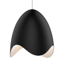 Waveforms Single Light 23-1/4" Wide Integrated LED Pendant with Aluminum Shade