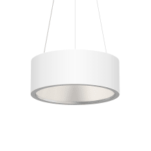 Tromme 18" Wide Integrated LED Suspension Pendant with an Aluminum Shade and Optical Acrylic Diffuser