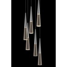 Spire 6 Light 25.25" Wide LED Pendant with Crystal Shades - 3000K