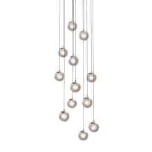 Champagne Bubbles 12 Light 17-1/4" Wide LED Multi Light Pendant with Seeded Glass Shades