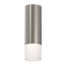 ALC Single Light 9" Tall Integrated LED Flush Mount Ceiling Fixture with Ribbed Glas