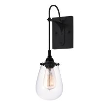 Chelsea 1 Light Wall Sconce with Braided Cord & Glass Shade