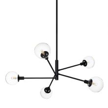 Orb 5 Light Pendant with Clear Glass Shades