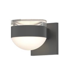 REALS 2 Light 5" Wide Integrated LED Outdoor Wall Sconce with Clear Cap and Frosted Lens