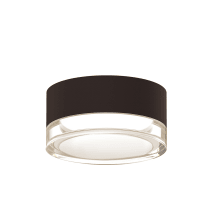 REALS Single Light 5" Wide Integrated LED Outdoor Flush Mount Drum Ceiling Fixture with Clear Lens