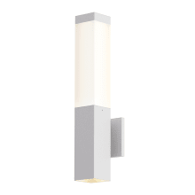 Square Column 2 Light 19-1/2" Tall Outdoor Wall Sconce with a Polycarbonate shade