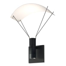 Suspenders Standard Single LED Wall Sconce with Bar-Mounted Duplex Cylinder Luminaire, Snoot Flood Lens and Parachute Wall Reflector