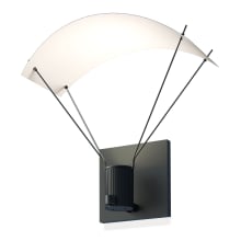 Suspenders Standard Single LED Wall Sconce with Bar-Mounted Single Cylinder Luminaire and Parachute Wall Reflector